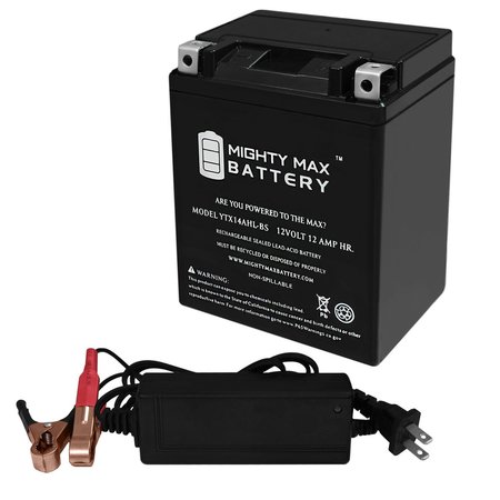 YTX14AHL Replaces Cagiva 350 T4 E Elefant, W12 87 With 12V 2Amp Charger -  MIGHTY MAX BATTERY, MAX3842745